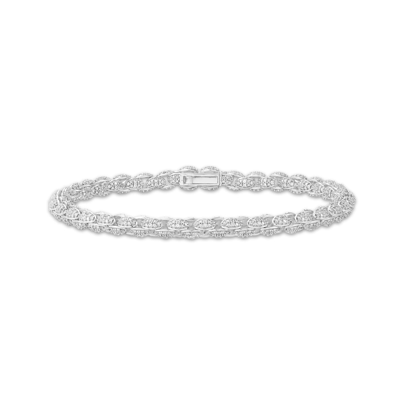 Main Image 1 of Men's Diamond Box Chain Bracelet 2 ct tw 10K White Gold 8.5&quot;