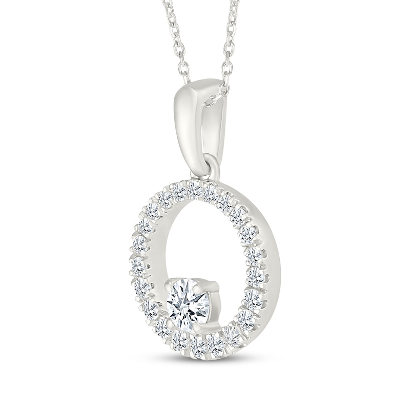 Main Image 2 of KAY Lab-Grown diamonds Circle Frame Necklace 1/5 ct tw 10K White Gold 18&quot;