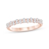 Thumbnail Image 1 of Now + Forever Baguette & Round-Cut Diamond Two-Row Anniversary Ring 1/3 ct tw 14K Rose Gold