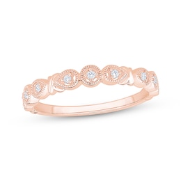 Now + Forever Diamond Milgrain Anniversary Ring 1/15 ct tw 10K Rose Gold