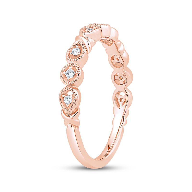 Main Image 2 of Now + Forever Diamond Milgrain Anniversary Ring 1/15 ct tw 10K Rose Gold