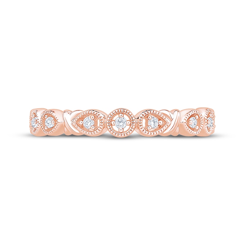 Main Image 3 of Now + Forever Diamond Milgrain Anniversary Ring 1/15 ct tw 10K Rose Gold