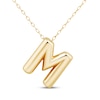 Thumbnail Image 1 of Puff Letter M Initial Necklace 14K Yellow Gold 18&quot;