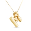 Thumbnail Image 3 of Puff Letter M Initial Necklace 14K Yellow Gold 18&quot;