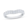Thumbnail Image 1 of Now + Forever Baguette & Round-Cut Diamond Contour Anniversary Ring 1/3 ct tw 10K White Gold
