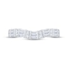 Thumbnail Image 3 of Now + Forever Baguette & Round-Cut Diamond Contour Anniversary Ring 1/3 ct tw 10K White Gold