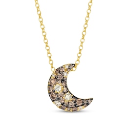 Le Vian Diamond Crescent Moon Necklace 5/8 ct tw 14K Honey Gold 19&quot;