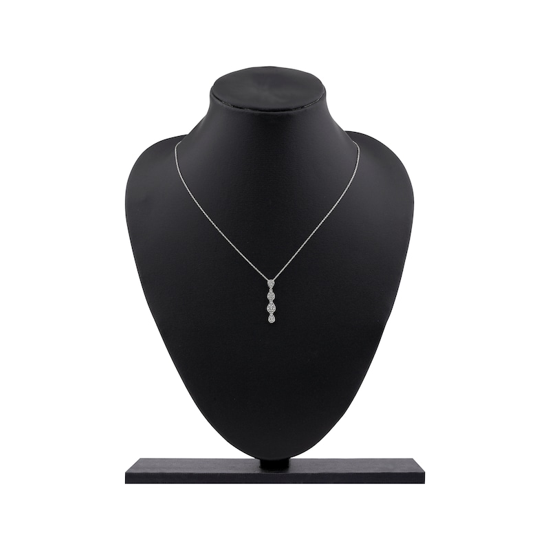 Main Image 6 of Multi-Diamond Teardrop Necklace 1/5 ct tw 10K White Gold 18"