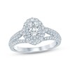 Thumbnail Image 1 of Now + Forever Oval-Cut Diamond Double Halo Engagement Ring 1-1/6 ct tw 14K White Gold