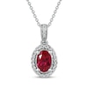 Thumbnail Image 1 of Lab-Created Ruby & White Lab-Created Sapphire Necklace Sterling Silver 18&quot;