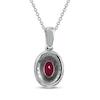 Thumbnail Image 3 of Lab-Created Ruby & White Lab-Created Sapphire Necklace Sterling Silver 18&quot;