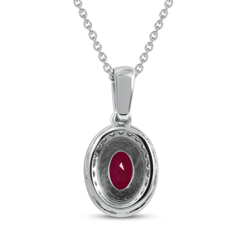 Main Image 3 of Lab-Created Ruby & White Lab-Created Sapphire Necklace Sterling Silver 18&quot;