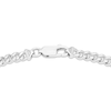 Thumbnail Image 3 of Octagon-Cut Lab-Created Ruby Station Curb Chain Bracelet Sterling Silver 6.75&quot;