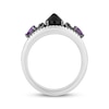 Thumbnail Image 3 of Disney Treasures Hocus Pocus Black Onyx, Amethyst & Diamond Moon Ring 1/6 ct tw Sterling Silver