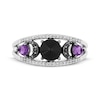 Thumbnail Image 4 of Disney Treasures Hocus Pocus Black Onyx, Amethyst & Diamond Moon Ring 1/6 ct tw Sterling Silver
