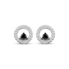 Thumbnail Image 2 of Black & White Diamond Circle Stud Earrings 1/5 ct tw Sterling Silver