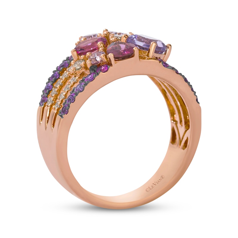 Main Image 2 of Le Vian Pretty in Pink Amethyst, Pink Tourmaline & Morganite Ring 1/5 ct tw Diamonds 14K Strawberry Gold