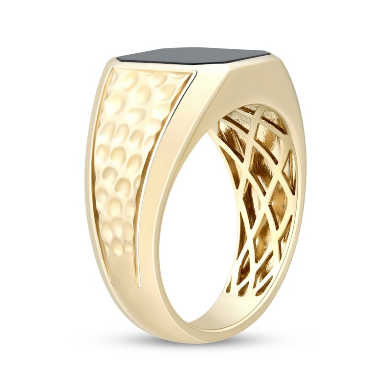 Main Image 2 of Emerald-Cut Black Onyx Signet Ring 10K Yellow Gold