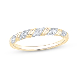 Now + Forever Diamond Diagonal Anniversary Ring 1/20 ct tw 10K Yellow Gold