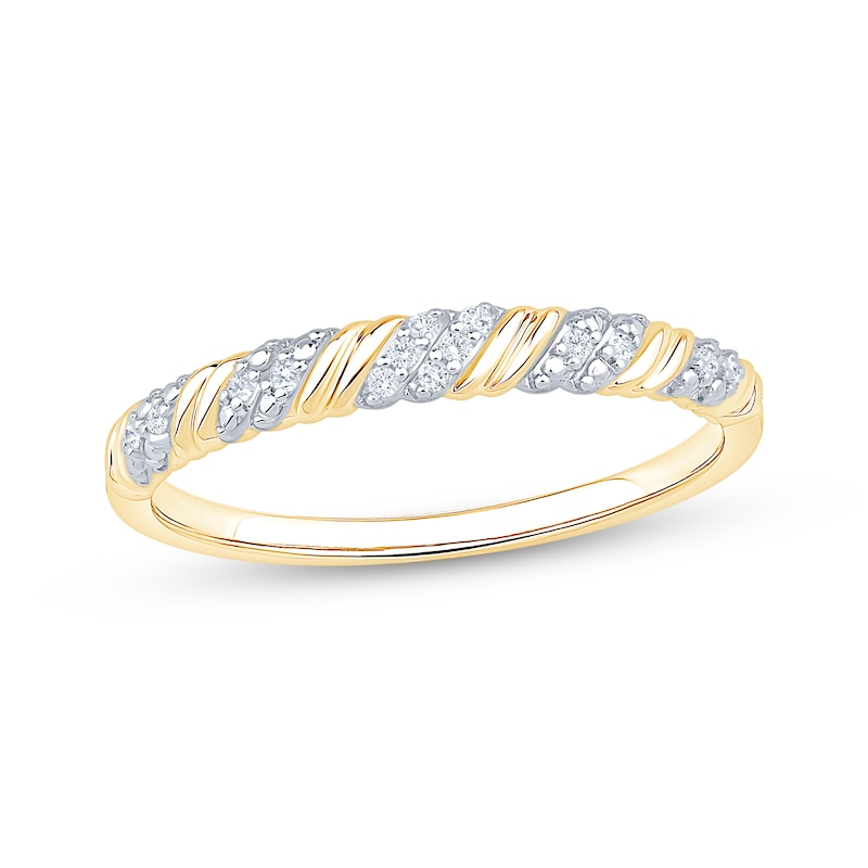 Main Image 1 of Now + Forever Diamond Diagonal Anniversary Ring 1/20 ct tw 10K Yellow Gold