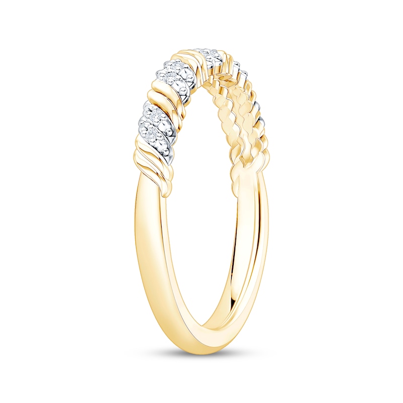 Main Image 2 of Now + Forever Diamond Diagonal Anniversary Ring 1/20 ct tw 10K Yellow Gold