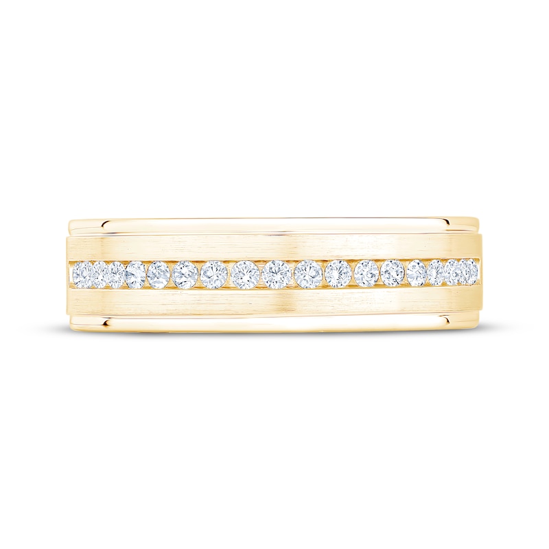Main Image 3 of Now + Forever Men's Diamond Brushed Finish Wedding Band 1/3 ct tw 10K Yellow Gold