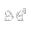 Thumbnail Image 1 of Diamond Accent Mini Tilted Heart Stud Earrings Sterling Silver