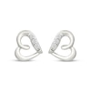 Thumbnail Image 2 of Diamond Accent Mini Tilted Heart Stud Earrings Sterling Silver