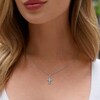 Thumbnail Image 4 of Diamond Halo Cross Necklace 3/8 ct tw 10K White Gold 18"