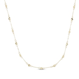 Italian Brilliance Diamond-Cut Bead Station Necklace 14K Yellow Gold 18"