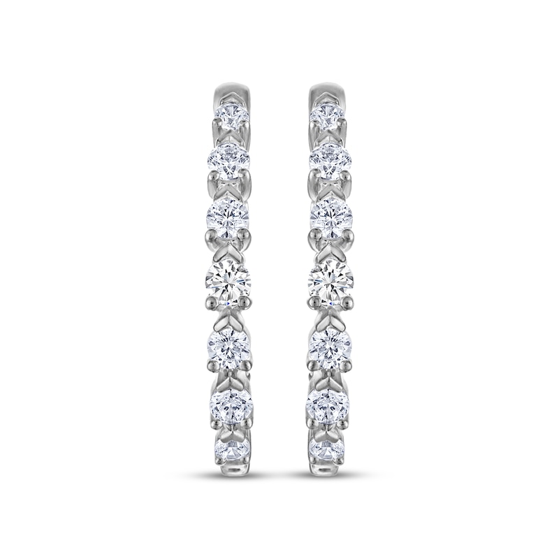 Main Image 2 of THE LEO Diamond Inside-Out Hoop Earrings 1 ct tw 14K White Gold
