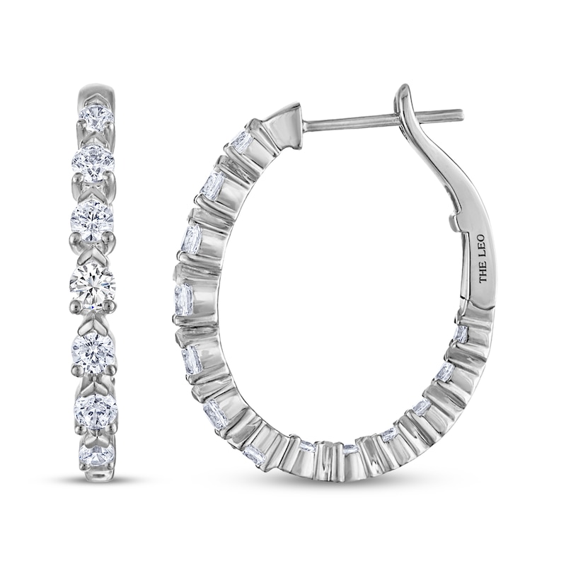 Main Image 3 of THE LEO Diamond Inside-Out Hoop Earrings 1 ct tw 14K White Gold