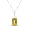 Thumbnail Image 1 of Emerald-Cut Citrine & White Lab-Created Sapphire Necklace Sterling Silver 18"