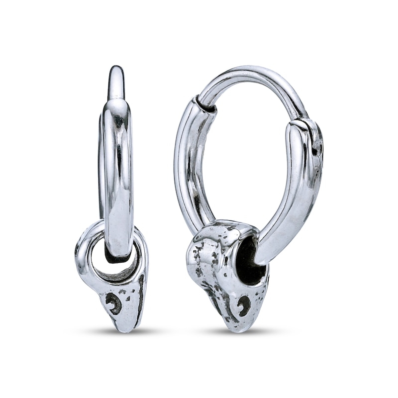 Main Image 1 of Men's Snake Head Hoop Earrings Stainless Steel