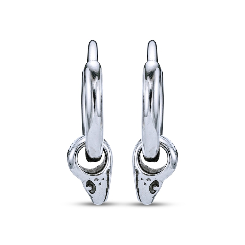 Main Image 2 of Men's Snake Head Hoop Earrings Stainless Steel