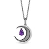 Thumbnail Image 1 of Disney Treasures Hocus Pocus Pear-Shaped Amethyst & Diamond Crescent Moon Necklace 1/20 ct tw Sterling Silver 19"