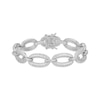 Thumbnail Image 1 of STUDIO BY KAY White Lab-Created Sapphire Oval Link Bracelet Sterling Silver 7.25"