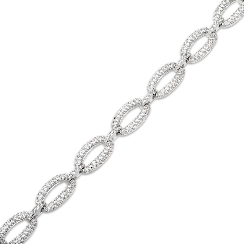 Main Image 2 of STUDIO BY KAY White Lab-Created Sapphire Oval Link Bracelet Sterling Silver 7.25"