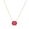 Thumbnail Image 1 of Hexagon-Cut Lab-Created Ruby Necklace 10K Yellow Gold 18"