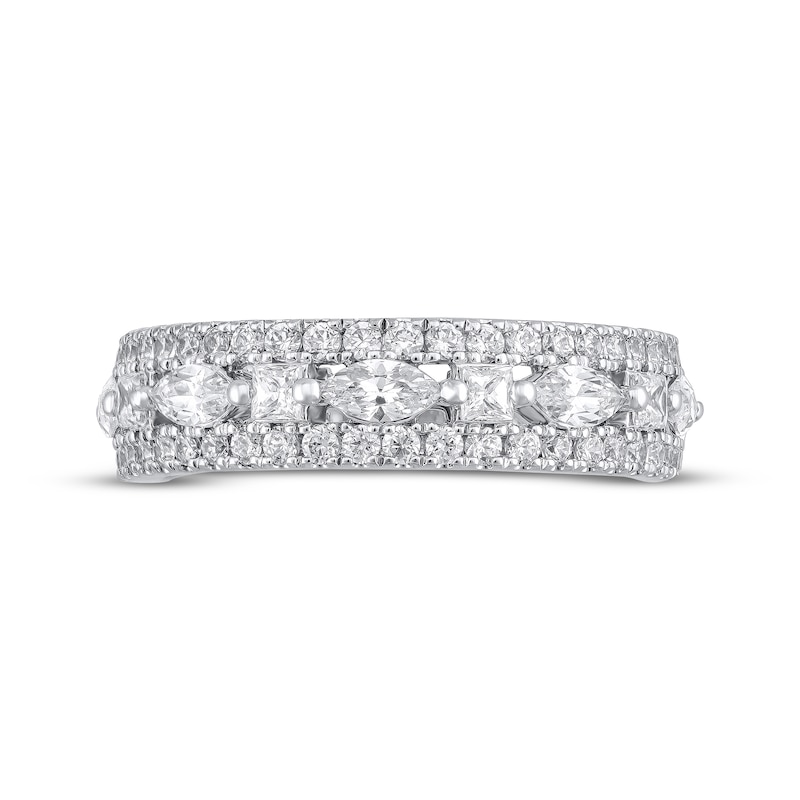 Main Image 4 of Now + Forever Lab-Grown Diamonds Marquise, Princess & Round-Cut Anniversary Ring 1-1/4 ct tw 14K White Gold