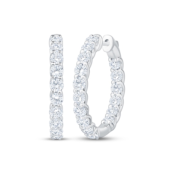 KAY Lab-Grown Diamonds Inside-Out Hoop Earrings 3 ct tw 10K White Gold