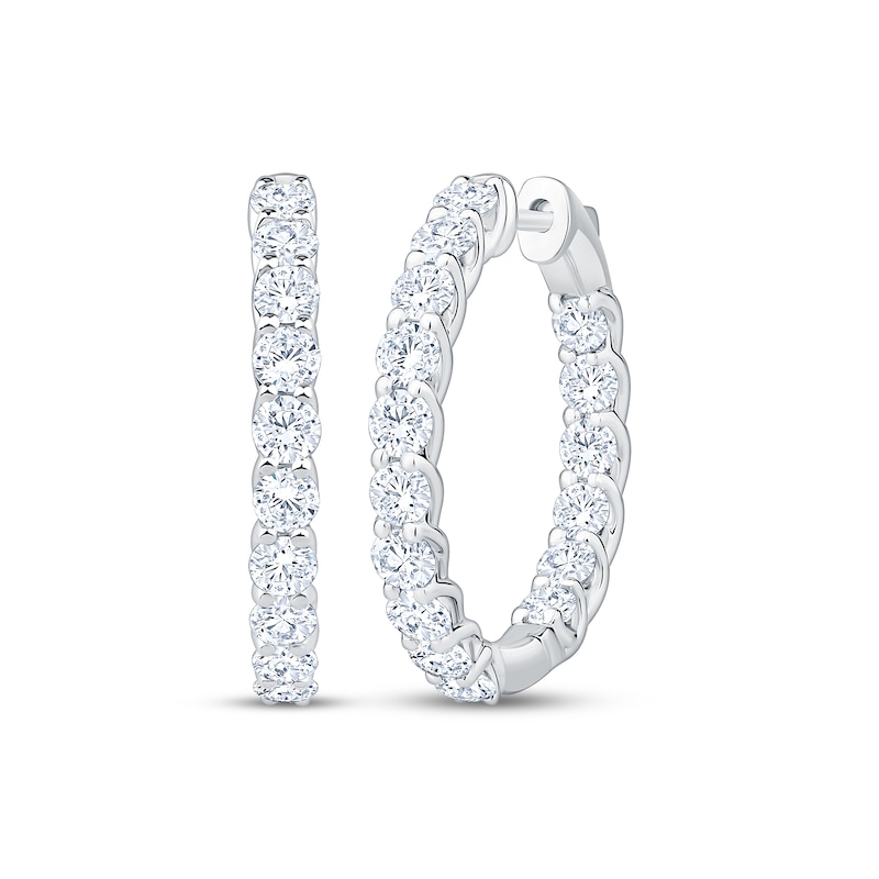 Main Image 1 of KAY Lab-Grown Diamonds Inside-Out Hoop Earrings 3 ct tw 10K White Gold