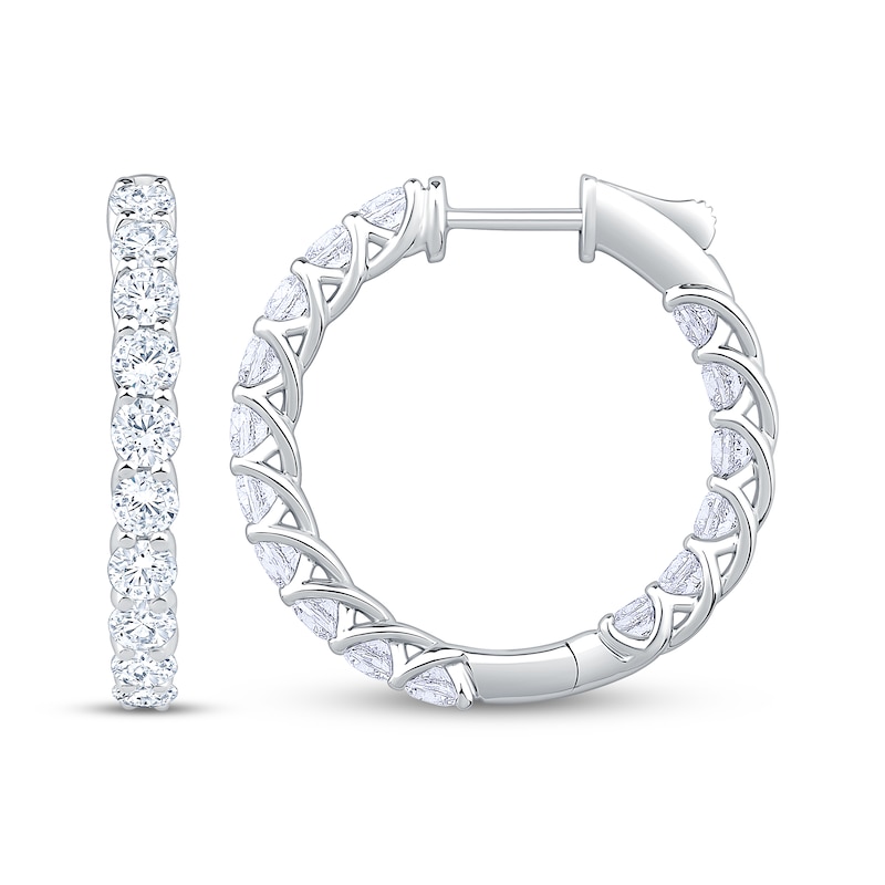 Main Image 3 of KAY Lab-Grown Diamonds Inside-Out Hoop Earrings 3 ct tw 10K White Gold