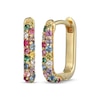 Thumbnail Image 1 of KAY x Rocksbox Multi Lab-Created Gemstone & Lab-Grown Diamond Hoop Earrings 1/20 ct tw 24K Yellow Gold Vermeil Sterling Silver