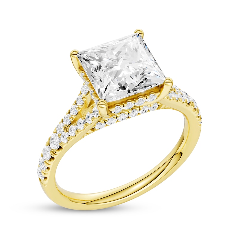 Main Image 2 of KAY Signature Collection Princess-Cut Lab-Grown Diamond Hidden Halo Engagement Ring 3-1/2 ct tw 14K Yellow Gold