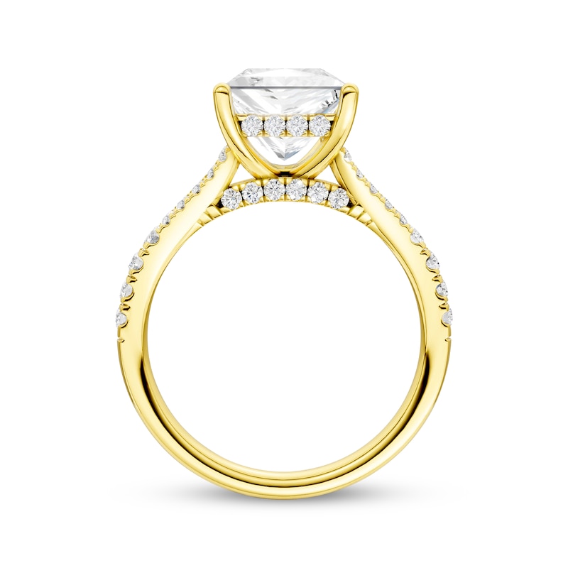 Main Image 3 of KAY Signature Collection Princess-Cut Lab-Grown Diamond Hidden Halo Engagement Ring 3-1/2 ct tw 14K Yellow Gold