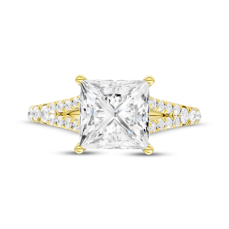 Main Image 4 of KAY Signature Collection Princess-Cut Lab-Grown Diamond Hidden Halo Engagement Ring 3-1/2 ct tw 14K Yellow Gold