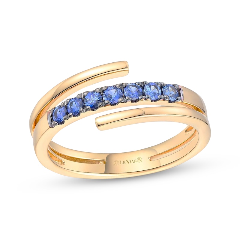 Main Image 1 of Le Vian Good Karma Blue Sapphire Ring 14K Honey Gold