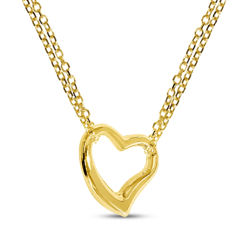 Main Image 2 of Reaura Heart Necklace 14K Yellow Gold 18"