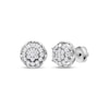 Thumbnail Image 1 of Men's Multi-Diamond Halo Stud Earrings 1/4 ct tw 10K White Gold